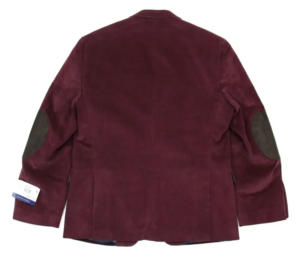 Tommy Hilfiger Sport Coat 40 S Mens Modern Fit Burgundy Corduroy Blazer Jacket